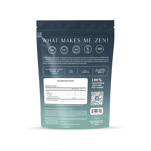 Zenos Health CreaZen gomas en la mano muestran textura suave y sabor arándano