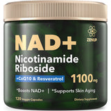 ZenUP NAD+ liposomal nicotinamida ribosido, botella en primer plano para energía sostenida.
