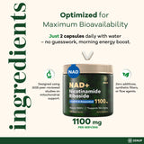 ZenUP NAD+ toma diaria con agua para energía sostenida.
