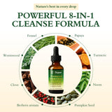 Mezcla herbal ZENVIVIAN en botella con ingredientes naturales.