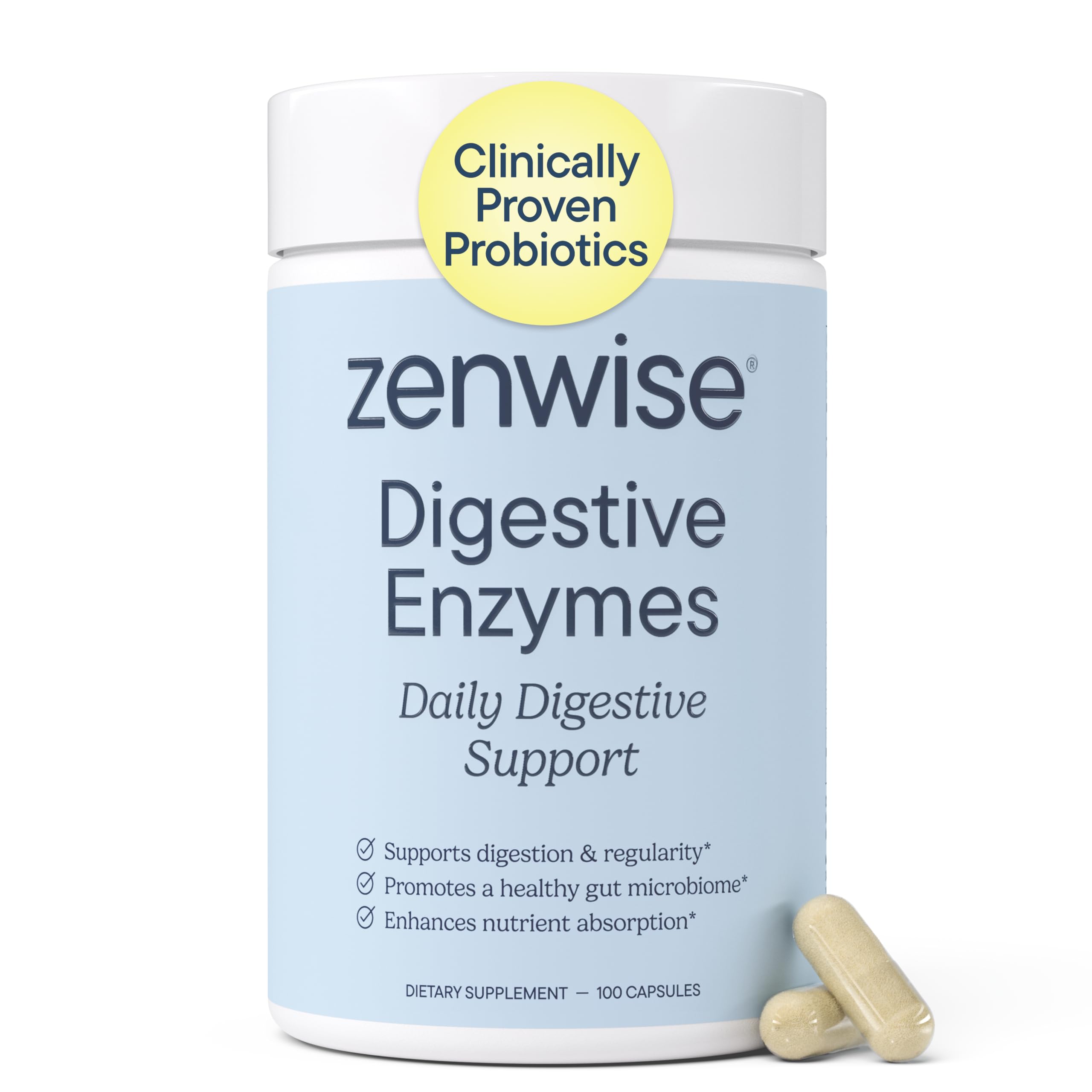 Zenwise Digestivo, botella, apoyo digestivo equilibrado tras comidas.