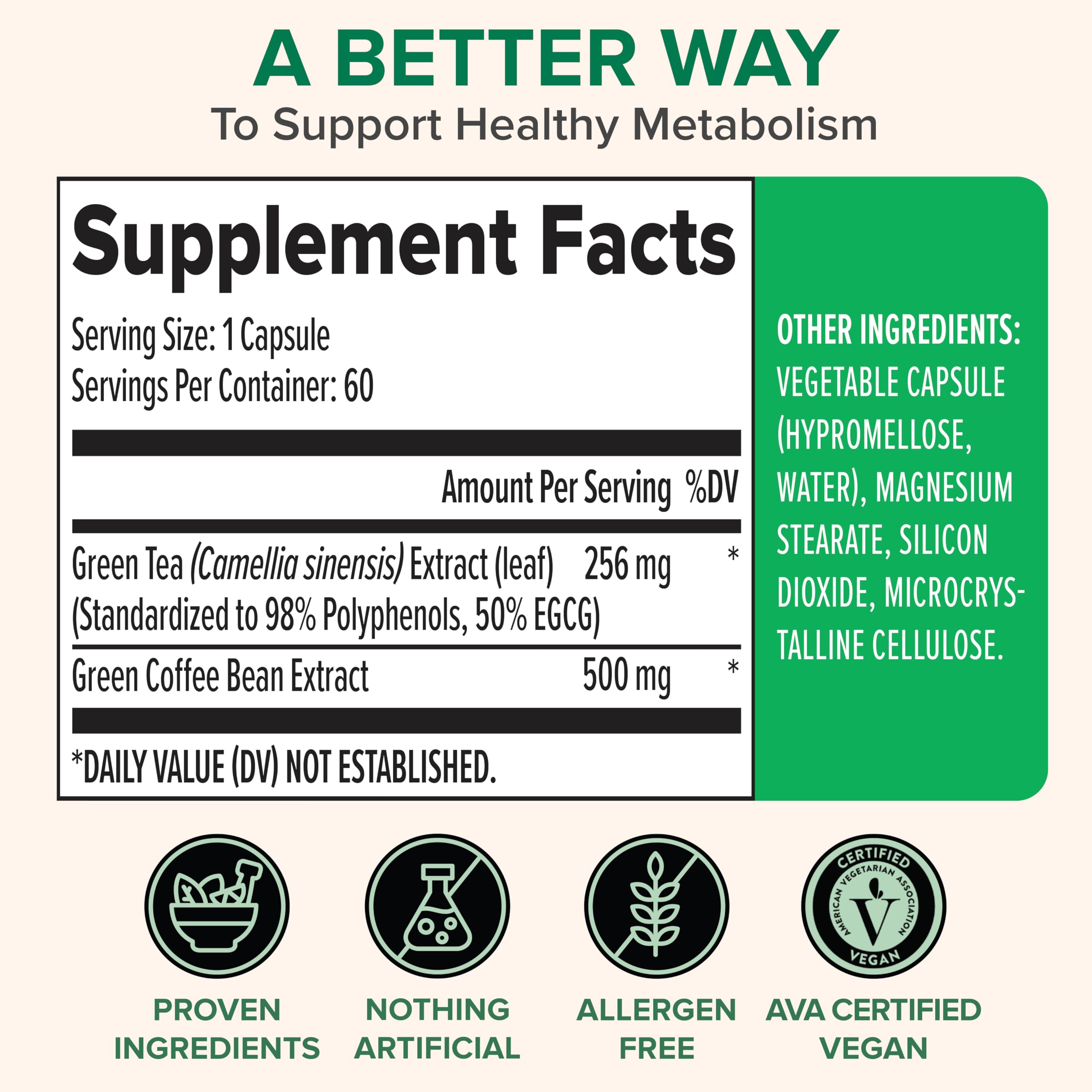 Zenwise Health cafe verde capsulas para metabolismo suave