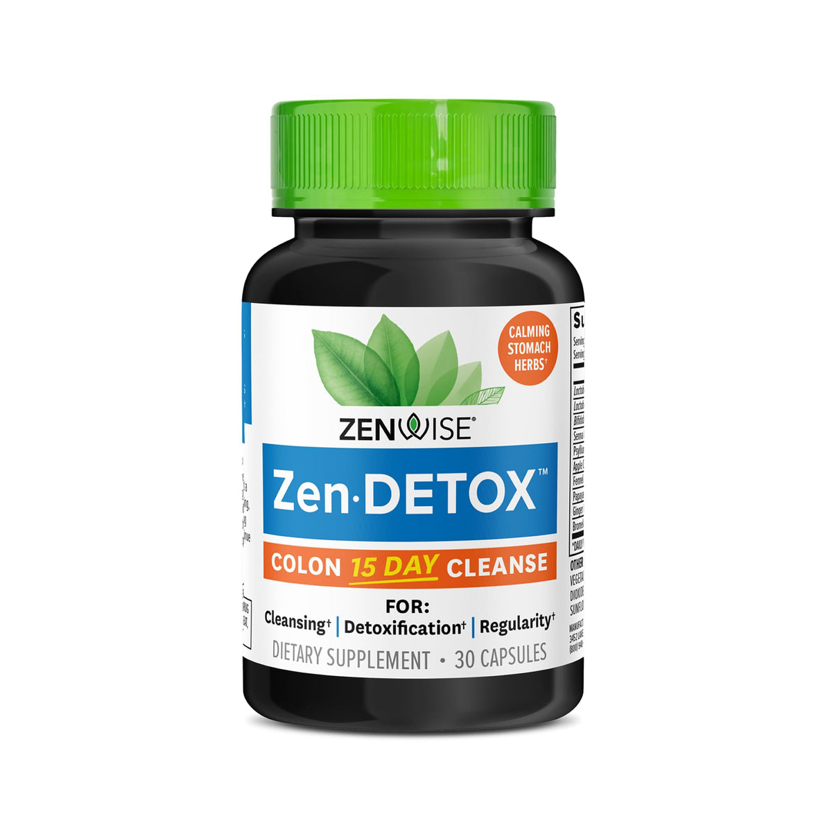 Zenwise Health Detox Colon: botella frontal para iniciar la rutina diaria.