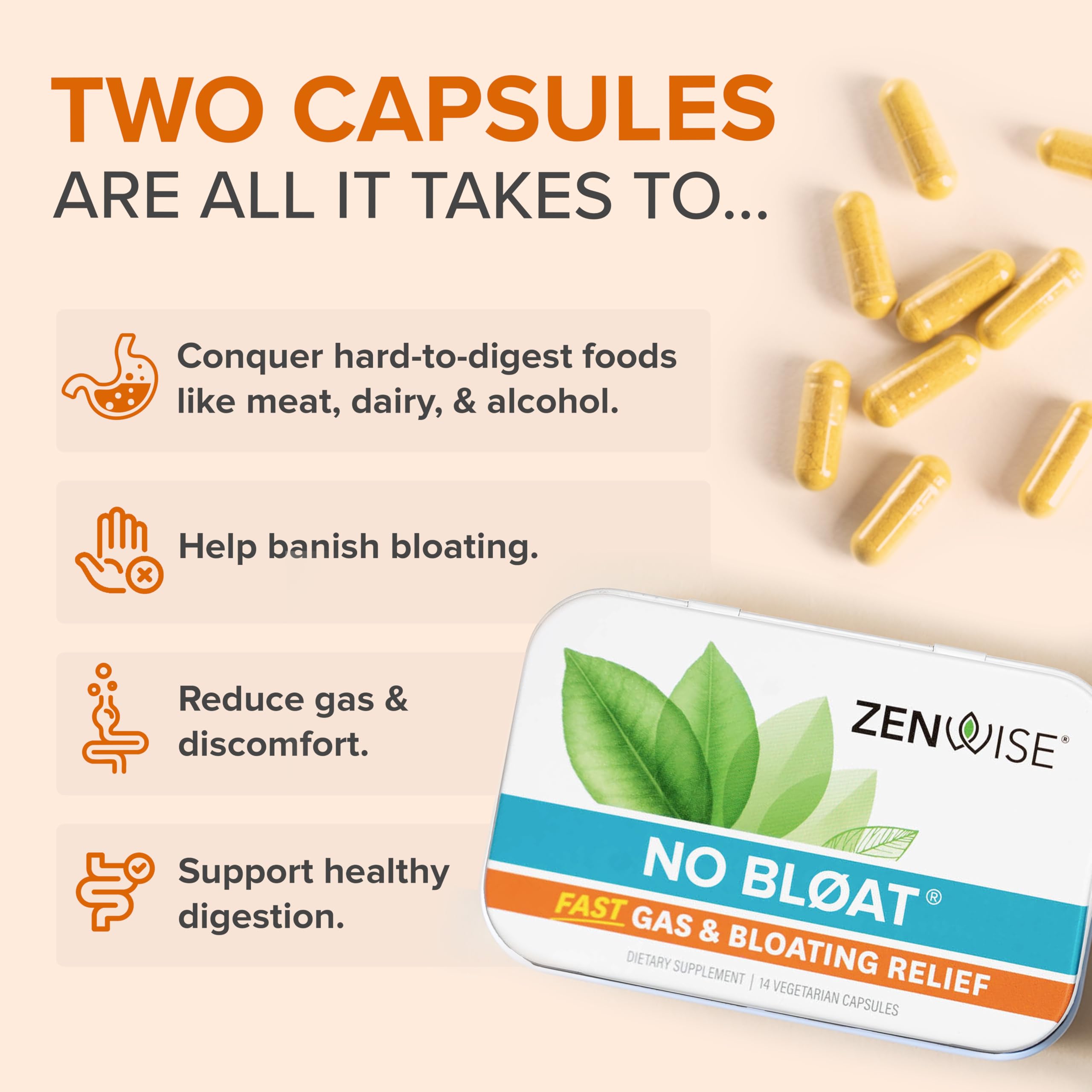 Ingredientes naturales de Zenwise Health No Bloat: jengibre, diente de león y cúrcuma