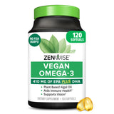 Zenwise Health Omega 3 de algas cápsulas sin pescado para apoyo diario de salud general