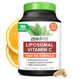 Zenwise Health Vitamina C liposomal 1500 mg, cápsulas para apoyo inmunitario diario.