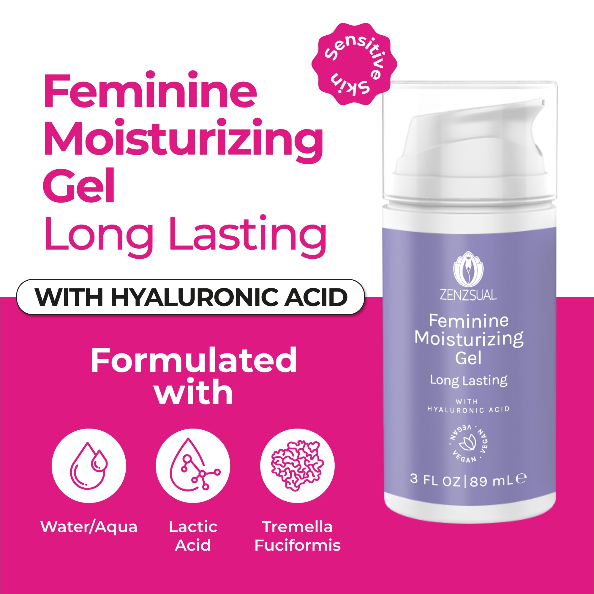 ZENZSUAL gel íntimo con textura ligera que se absorbe rápidamente sin grasa