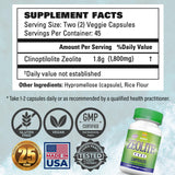 Envase de Zeolita Pure sobre fondo neutro, control de calidad y pureza.