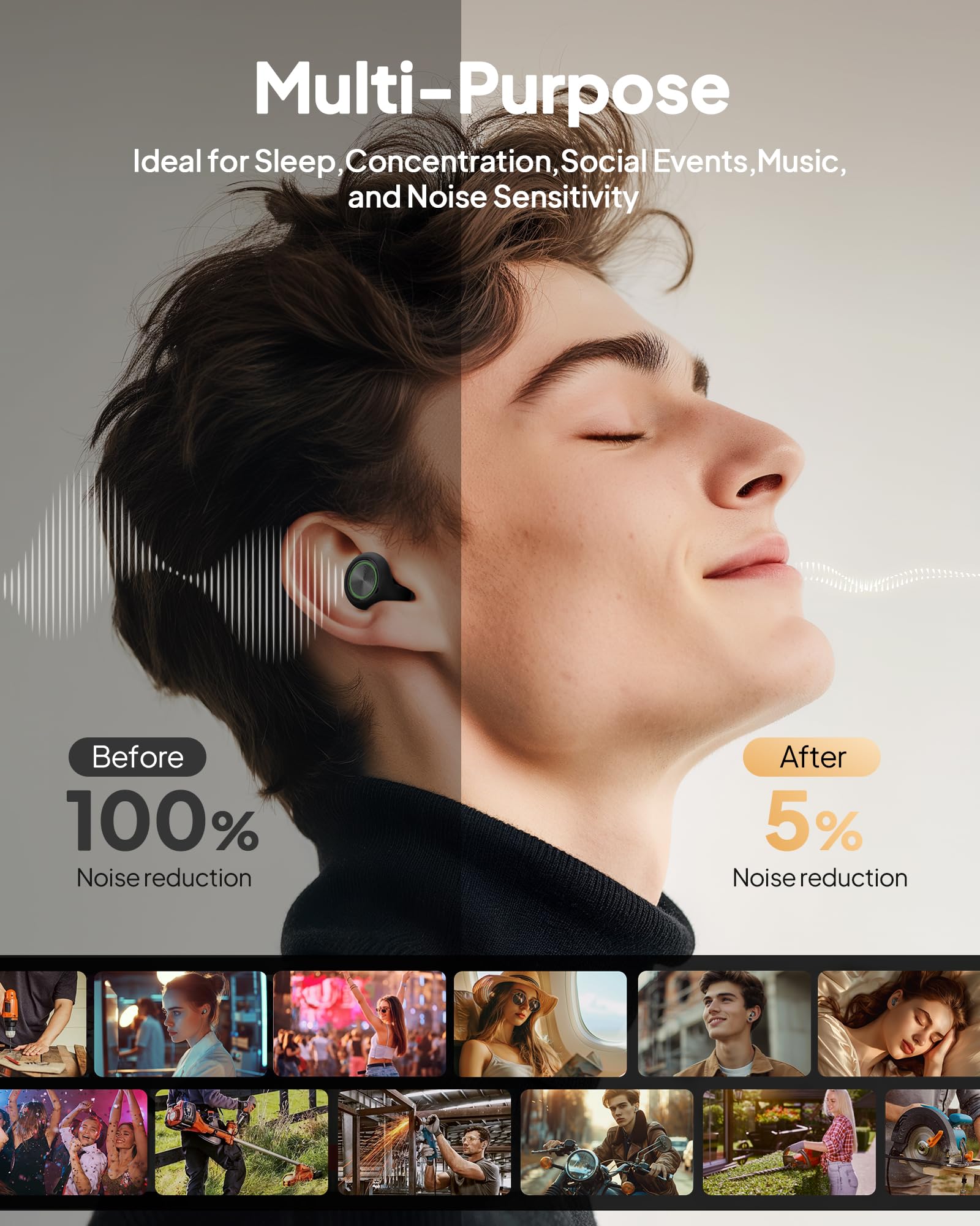 Zephronic ajuste multiples tamanos, ajuste personalizado para diferentes oídos.