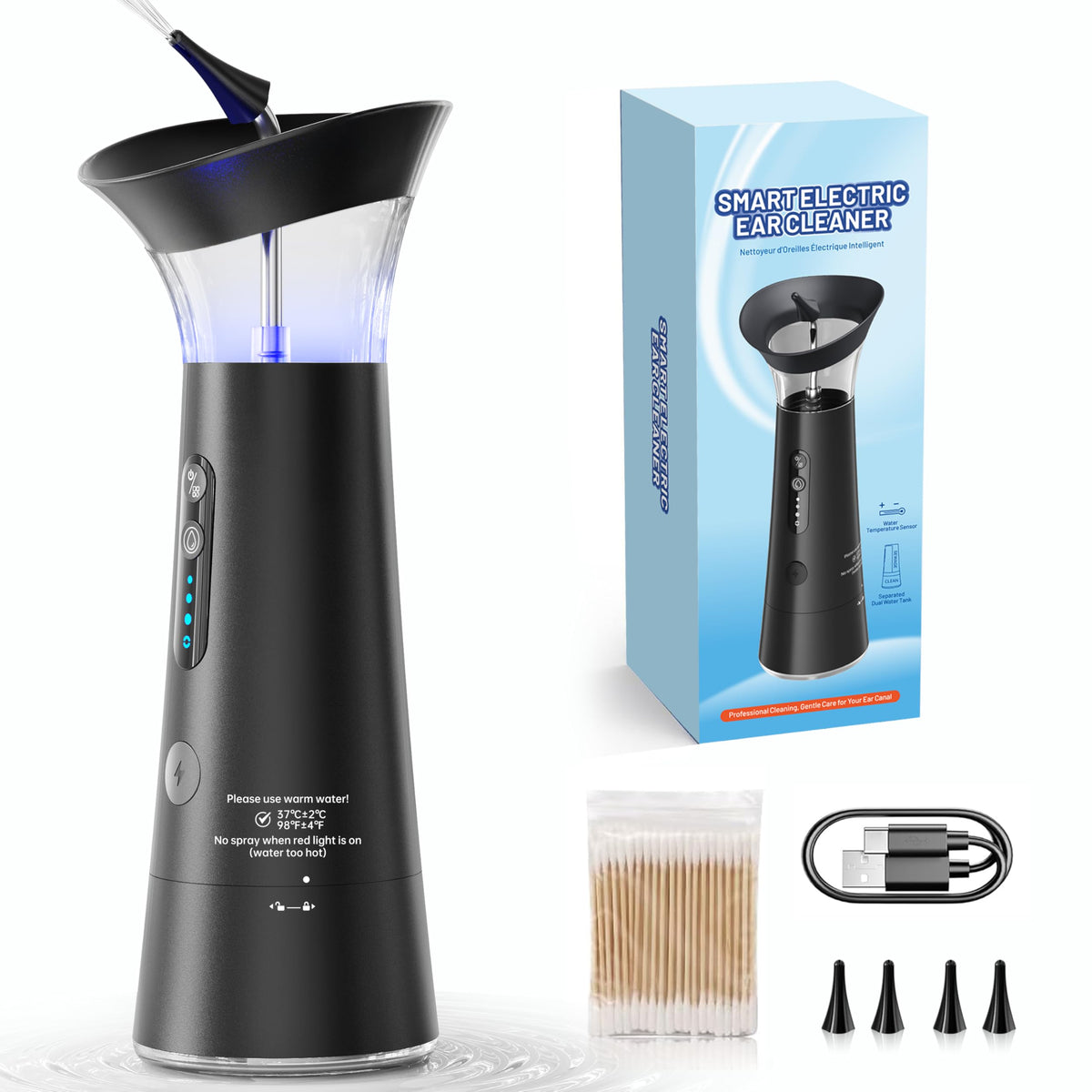Zephronic boquilla ergonómica a 126° para limpieza suave y cómoda.