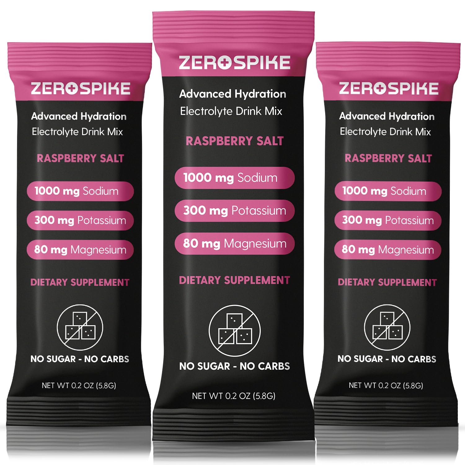Zerospike sobres electrolitos sin azucar sabor frambuesa, hidratacion duradera