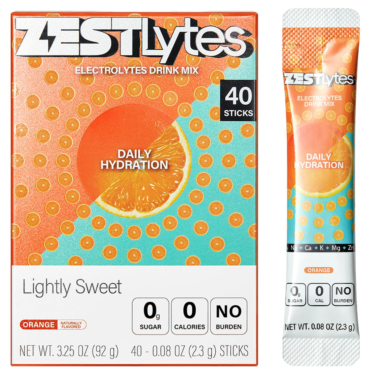 ZestLytes sobres hidratación sin azúcar, práctico para uso diario.