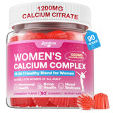 Gominolas Zetelixia calcio para mujeres, sabor fresa, envase práctico, apoyo óseo diario.