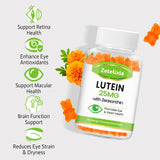 Envase Zetelixia Luteina, pack de 60 gomitas fáciles de usar.