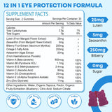 Gominolas Zetelixia luteína y zeaxantina, ingredientes naturales para apoyar la salud ocular.