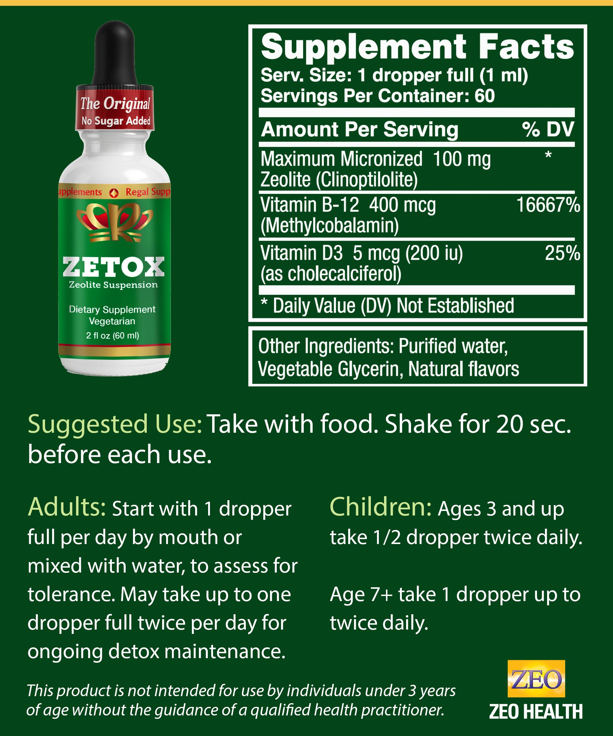 Zeo Health Zetox ayuda a claridad mental y energía en uso diario.