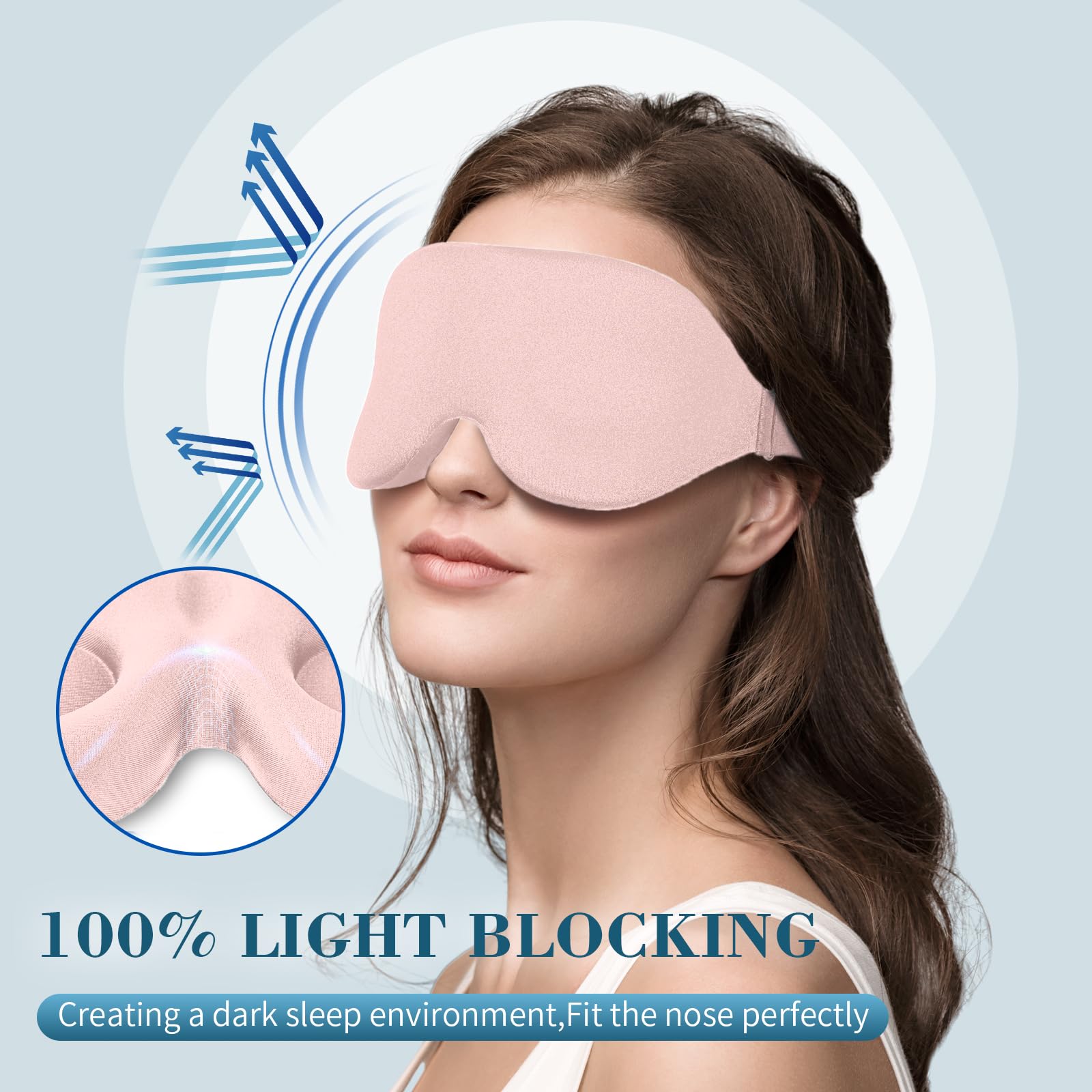 ZGGCD Mascara para dormir, corte lateral con inclinación de 15 grados reduce presión