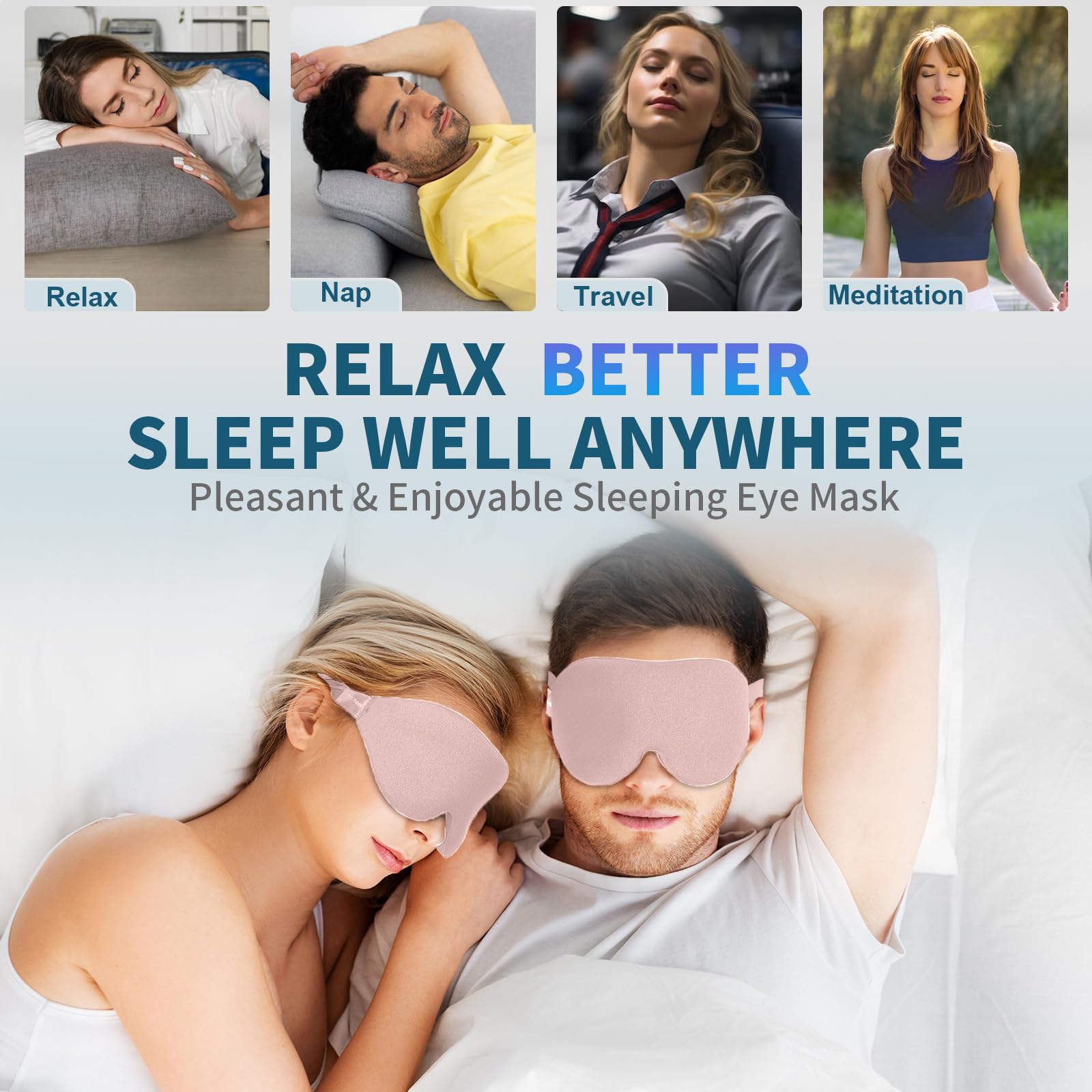 ZGGCD Mascara para dormir para mujeres y hombres con confort