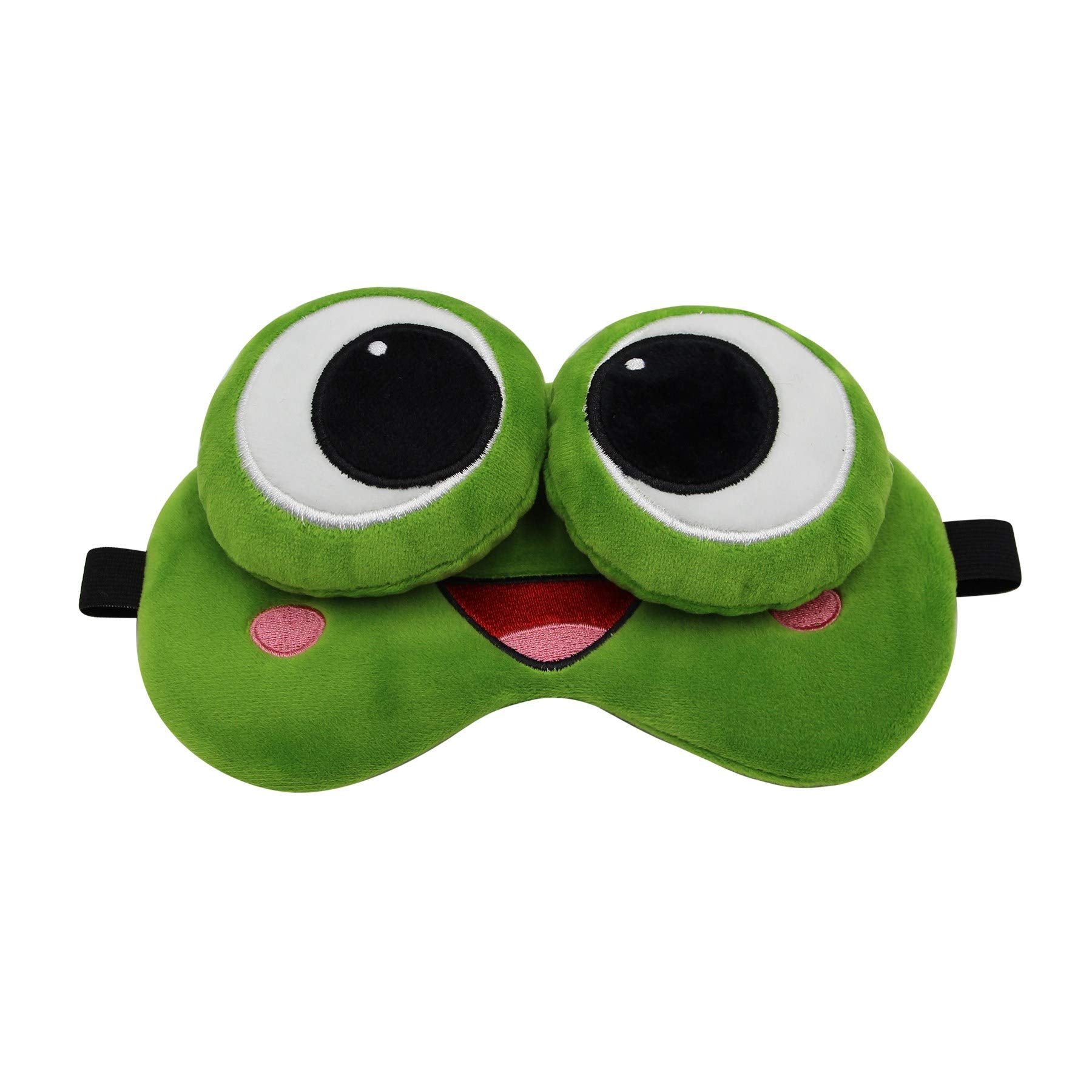 Maskara de sueño ZGMYC Rana Verde: tela de franela suave para dormir cómodo.