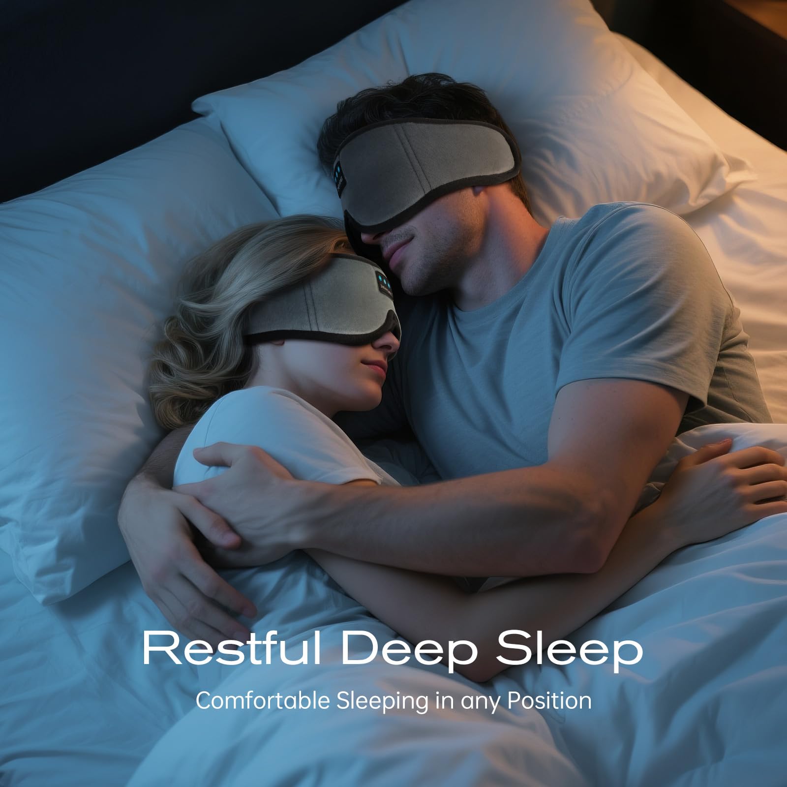ZHENYEMEI máscara sueño 3 en 1 con auriculares integrados para dormir