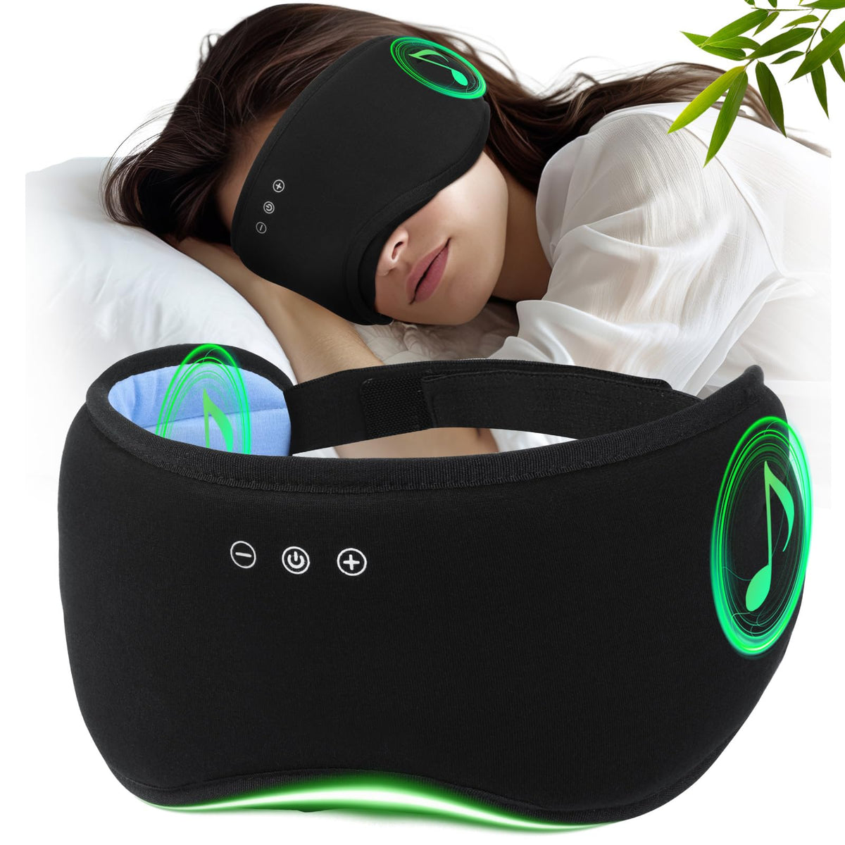 zhennyemei auriculares dormir mascarilla ojos para descanso profundo durante el viaje