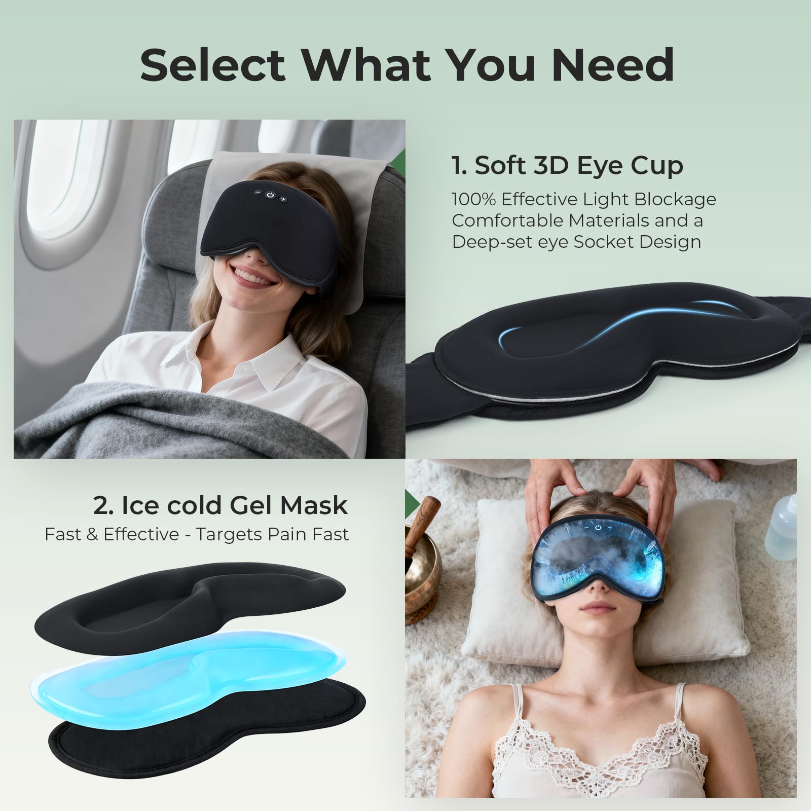 ZHENYEMEI capsulas-gel-frio-desmontables, alivio suave para ojos cansados.