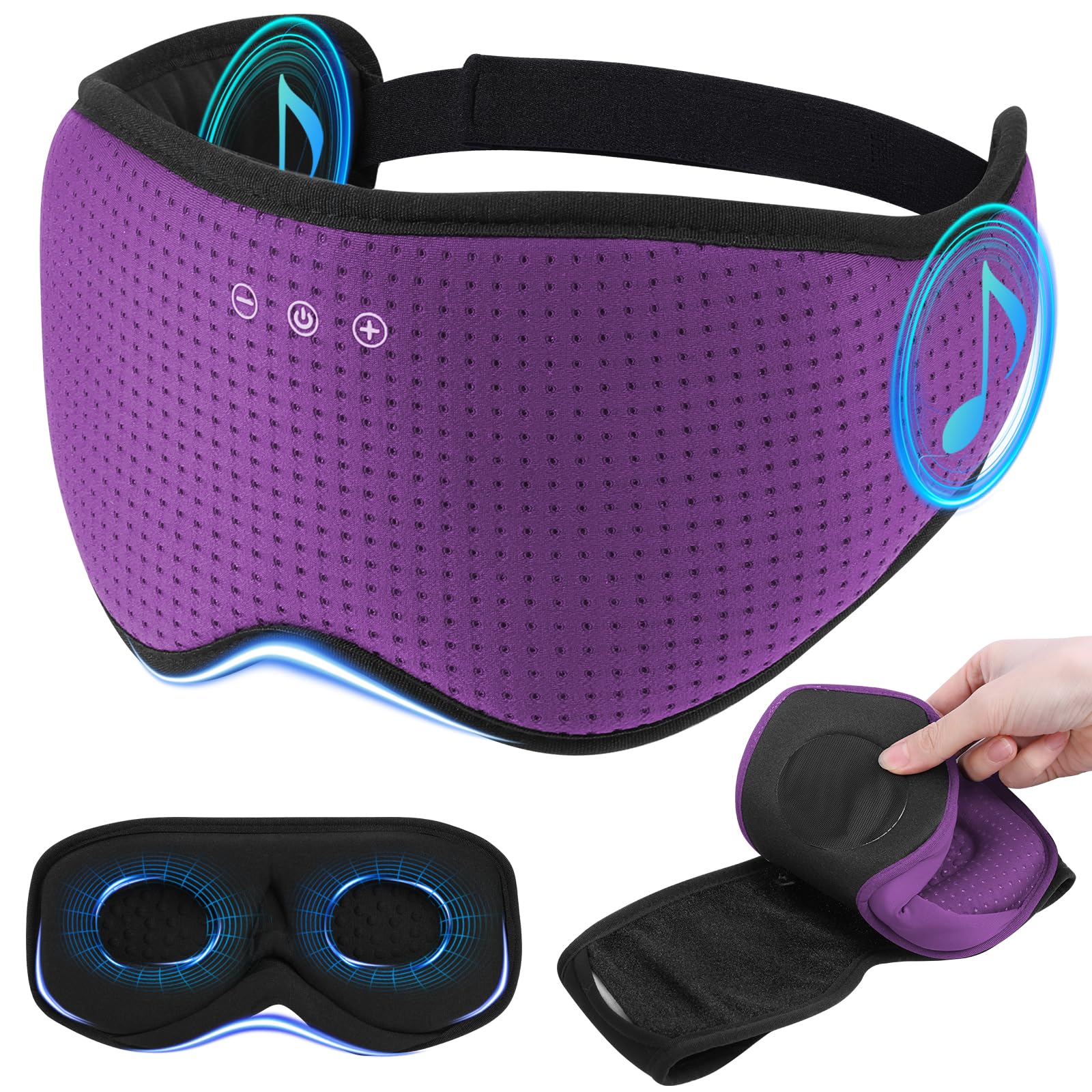 ZHENYEMEI máscara-dormir-auriculares-bluetooth: mascarilla con auriculares integrados para dormir con música.