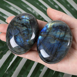 ZHIYUXI Labradorita, piedra palmar relajante, perfecta para meditación y equilibrio emocional.