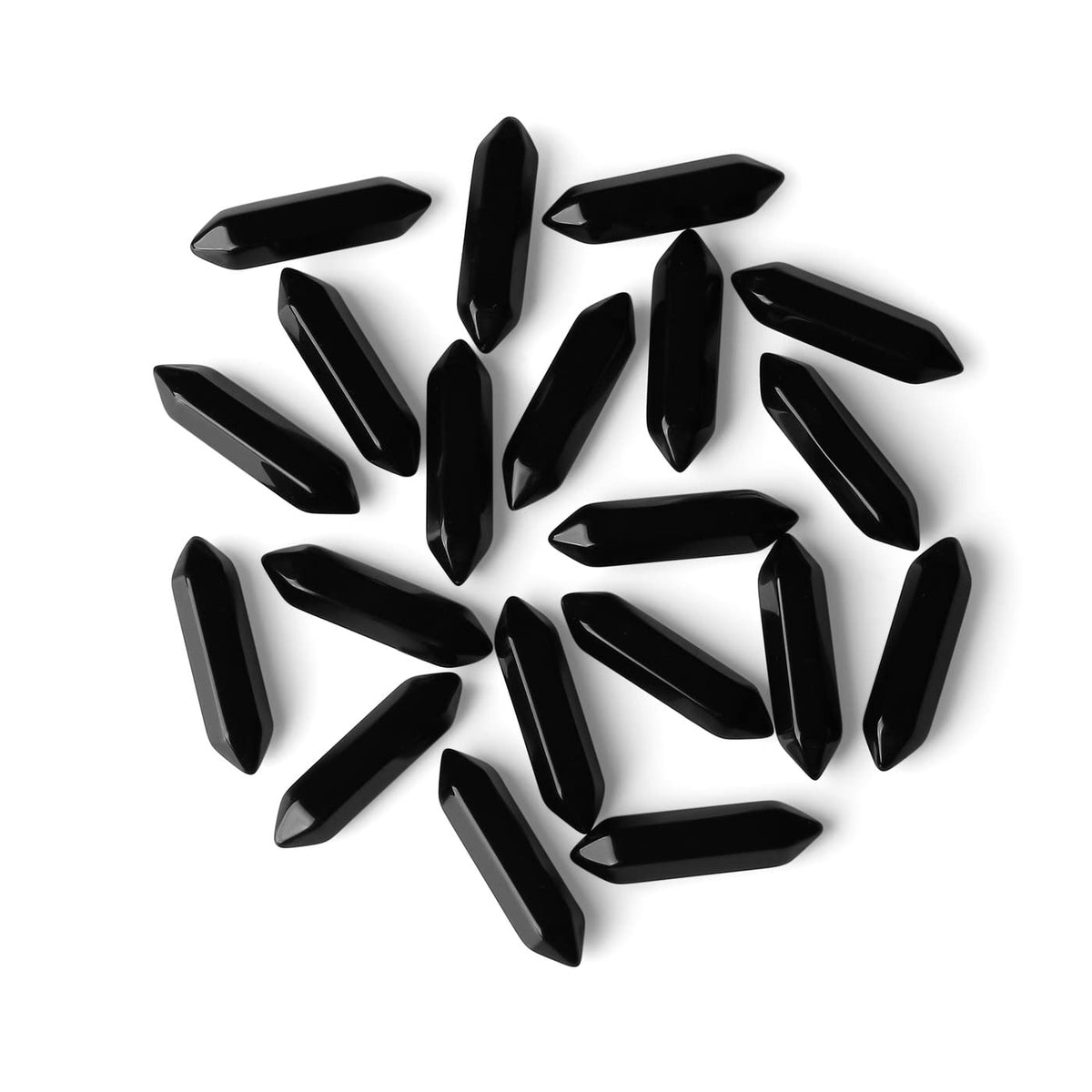 Puntas de obsidiana negra de ZHIYUXI en la mano para calmar emociones