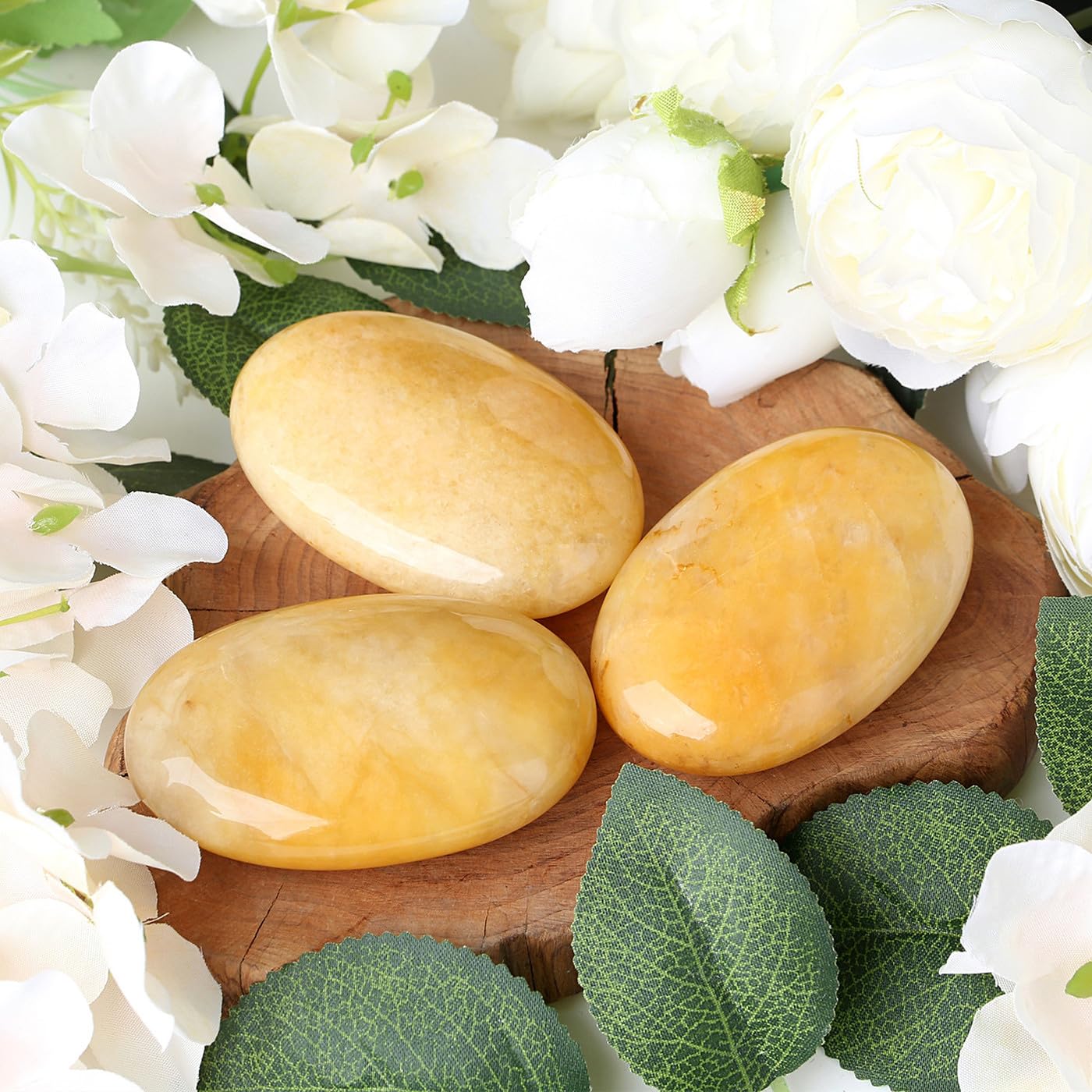 Pieza decorativa de piedra amarilla ZHIYUXI para espacios serenos.