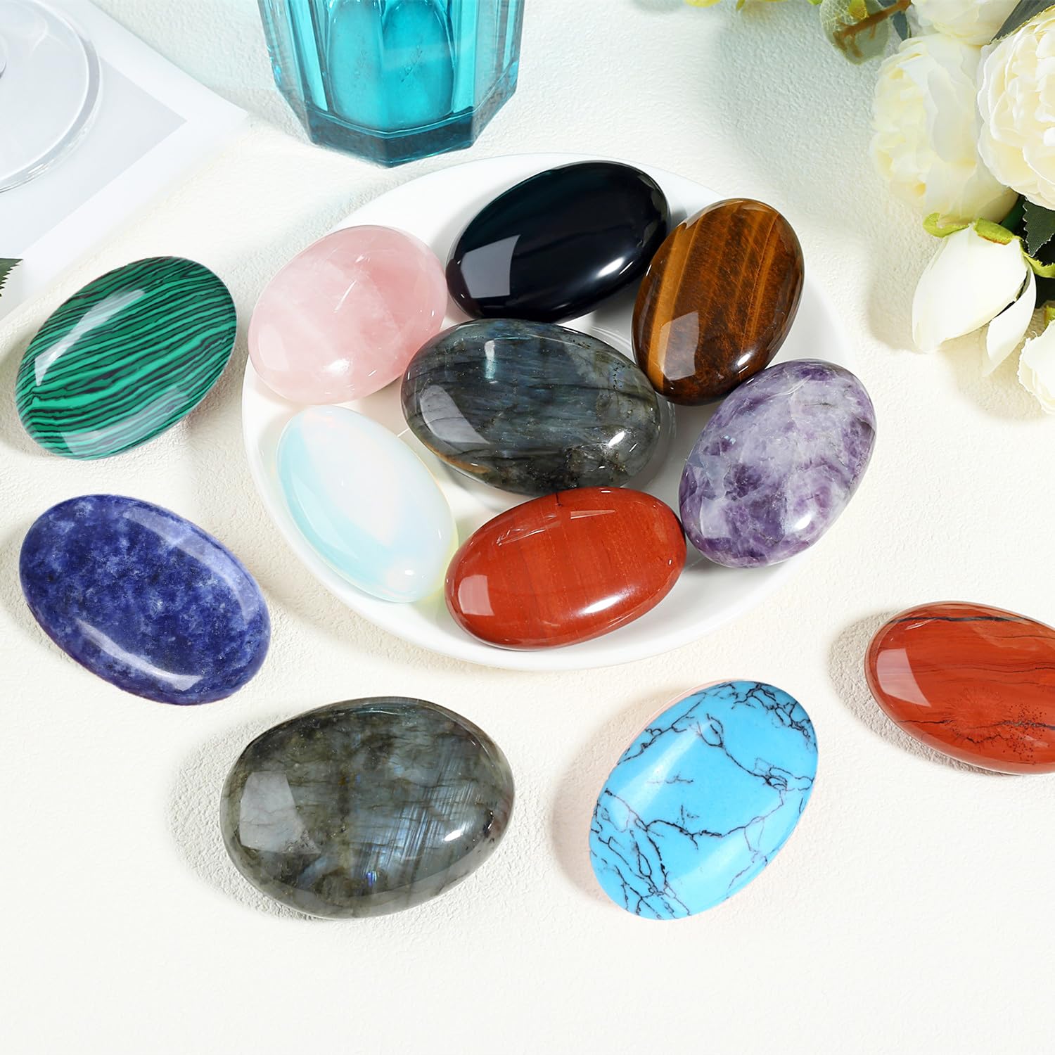 Piedra de uso meditativo ZHIYUXI sodalita azul para enfoque mental.