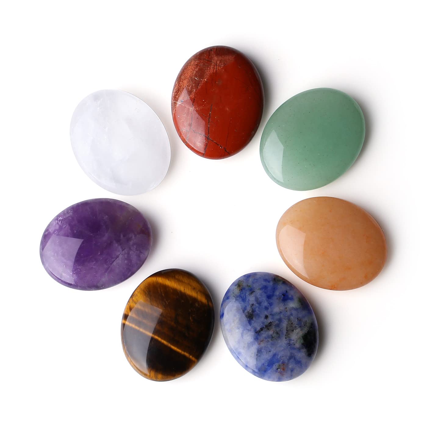 Piedras curativas ovaladas ZHIYUXI para equilibrio energético y relajación.