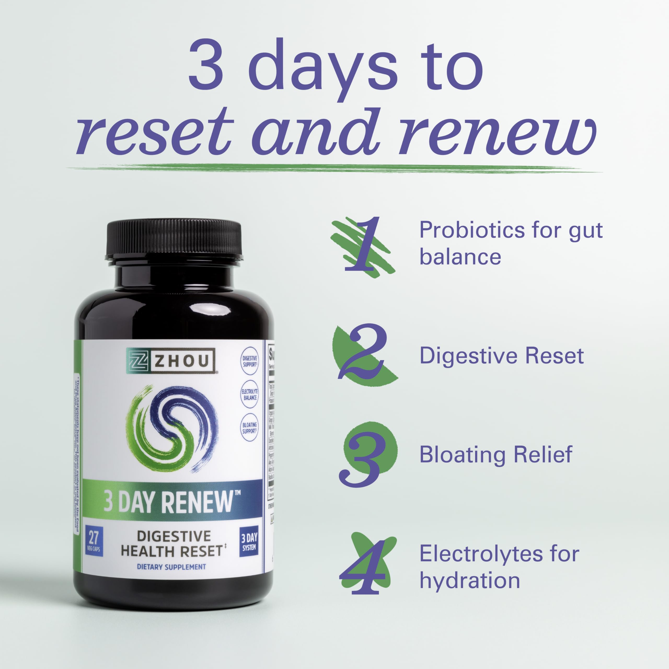 Zhou 3 Day Renew: jengibre y aloe, ingredientes clave para la calma digestiva