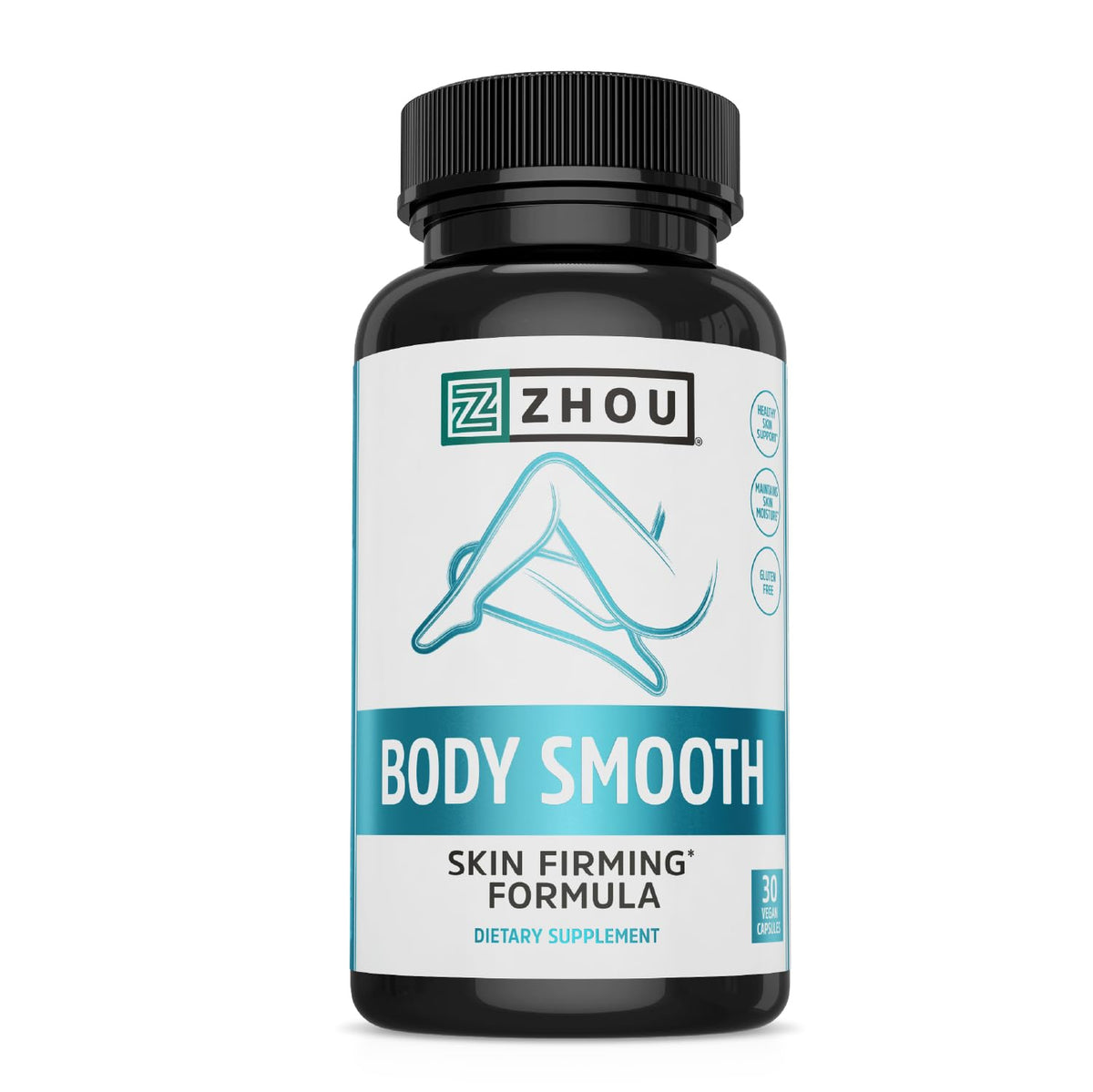 ZHOU Body Smooth cápsulas para celulitis en mujeres, mejorando firmeza e hidratación de la piel.