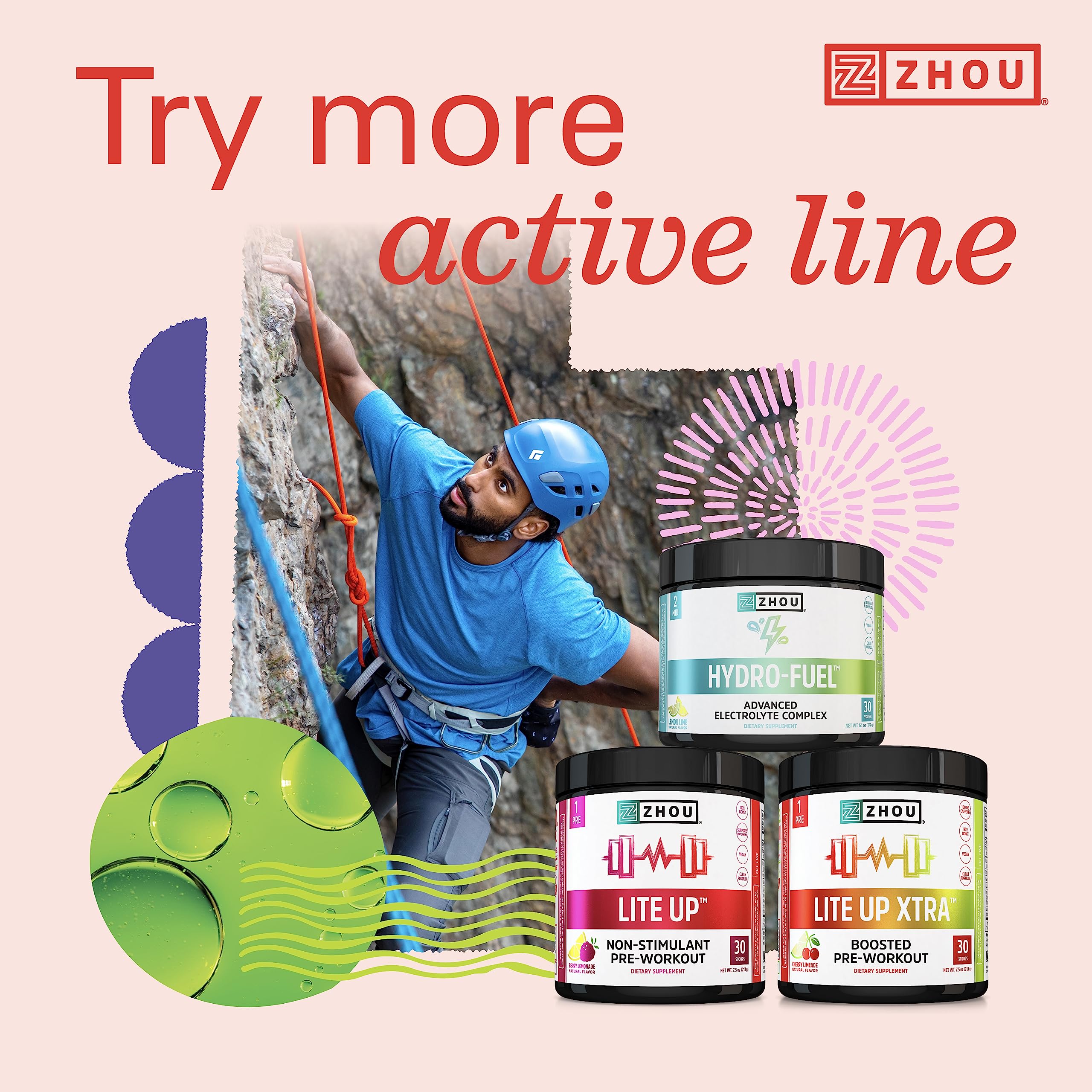Zhou Boost Elite: ingredientes clave como tribulus y maca.