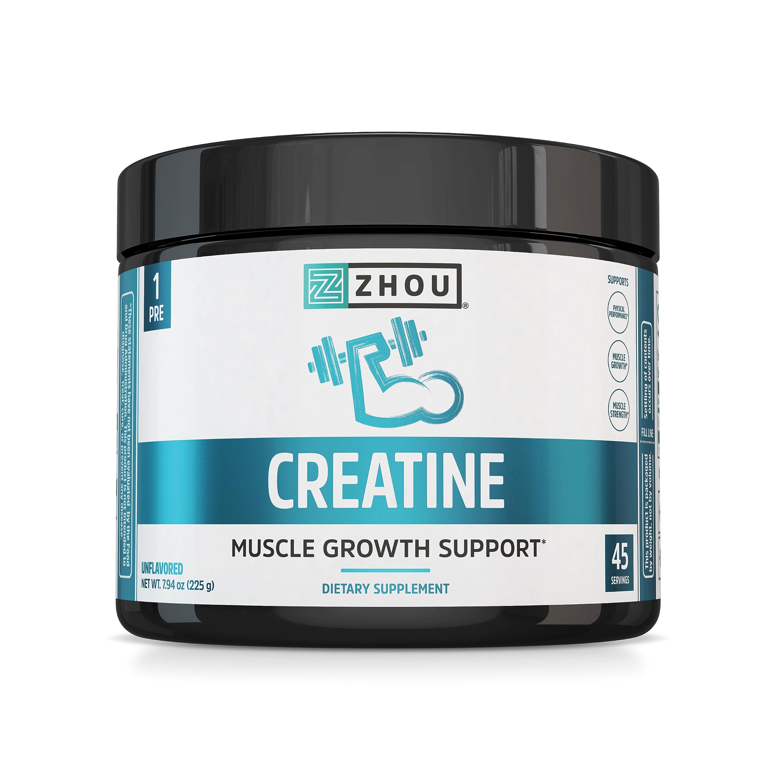 Zhou Creatine Monohidrato en pote para entrenamientos sostenidos
