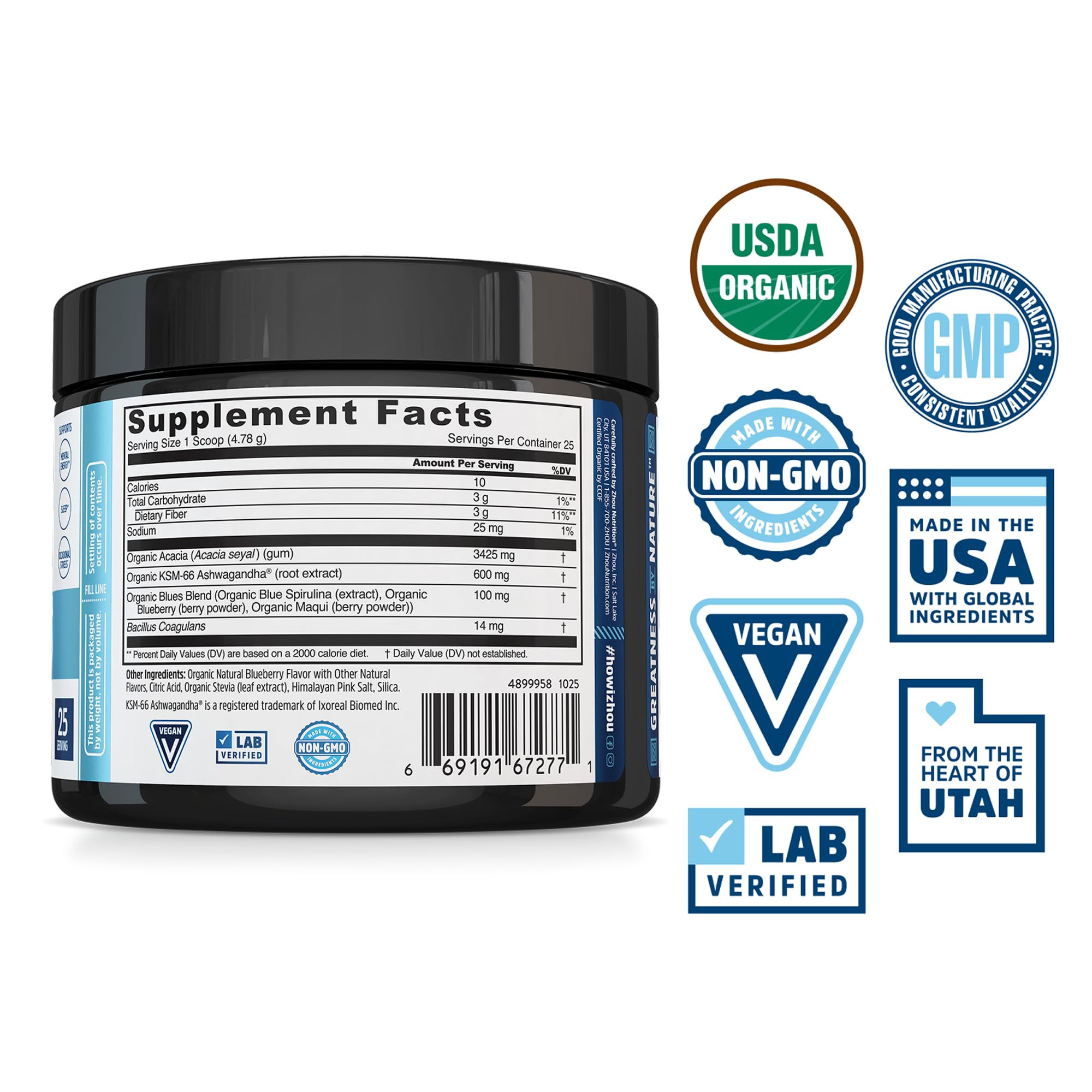 Zhou Daily Blues mezcla arándano, ideal para smoothies veganos