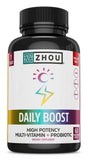 Cápsulas Zhou Daily Boost para energía diaria y soporte inmune.