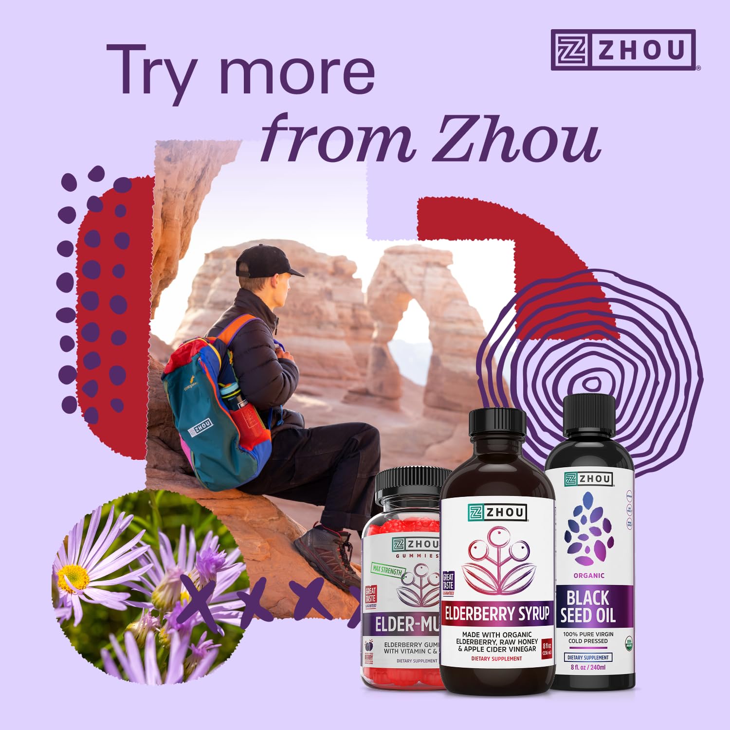 Zhou Elder-Mune+ jarabe servido en vaso con agua.