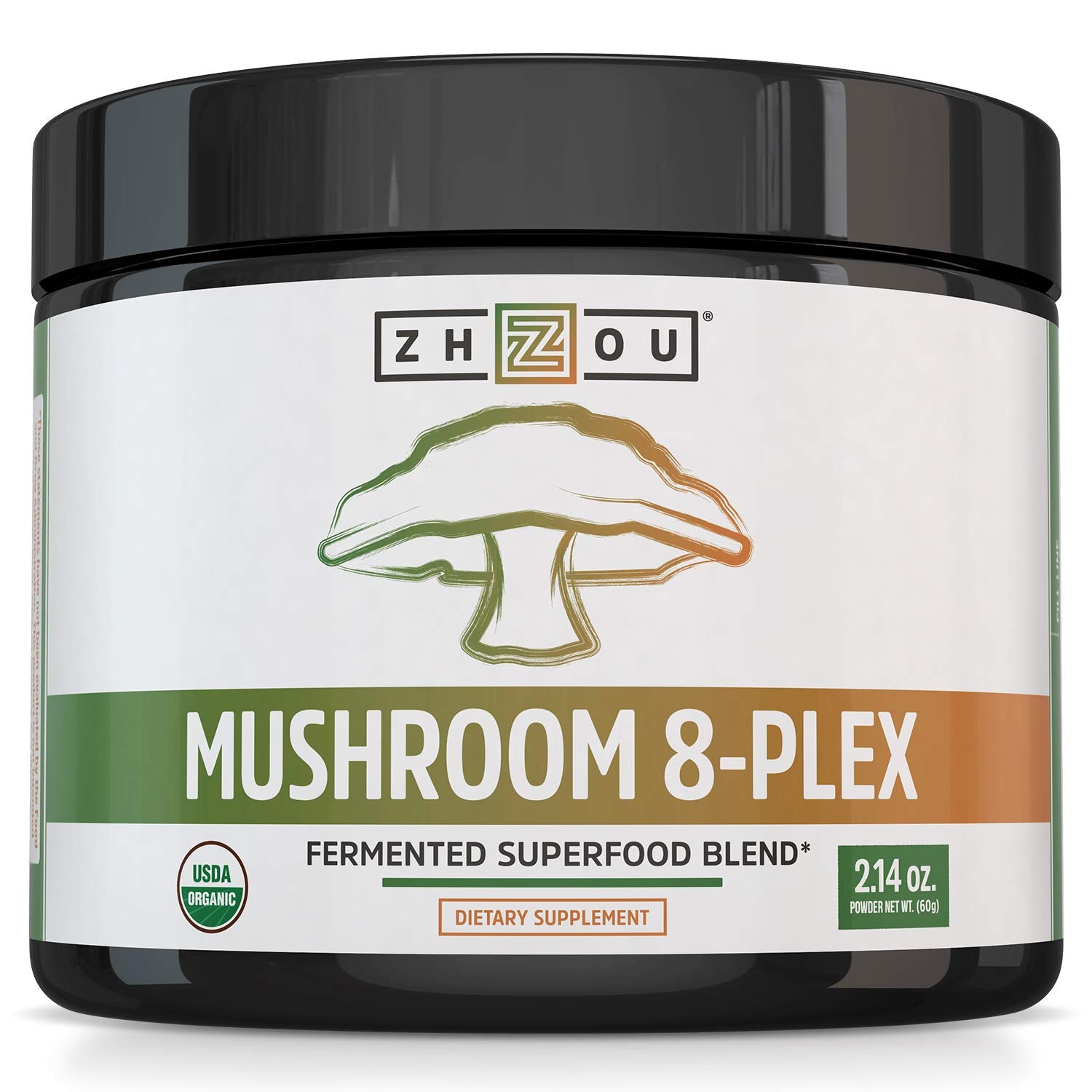 Polvo ZHOU Hongo 8-Plex listo para mezclar en taza y potenciar energía diaria.