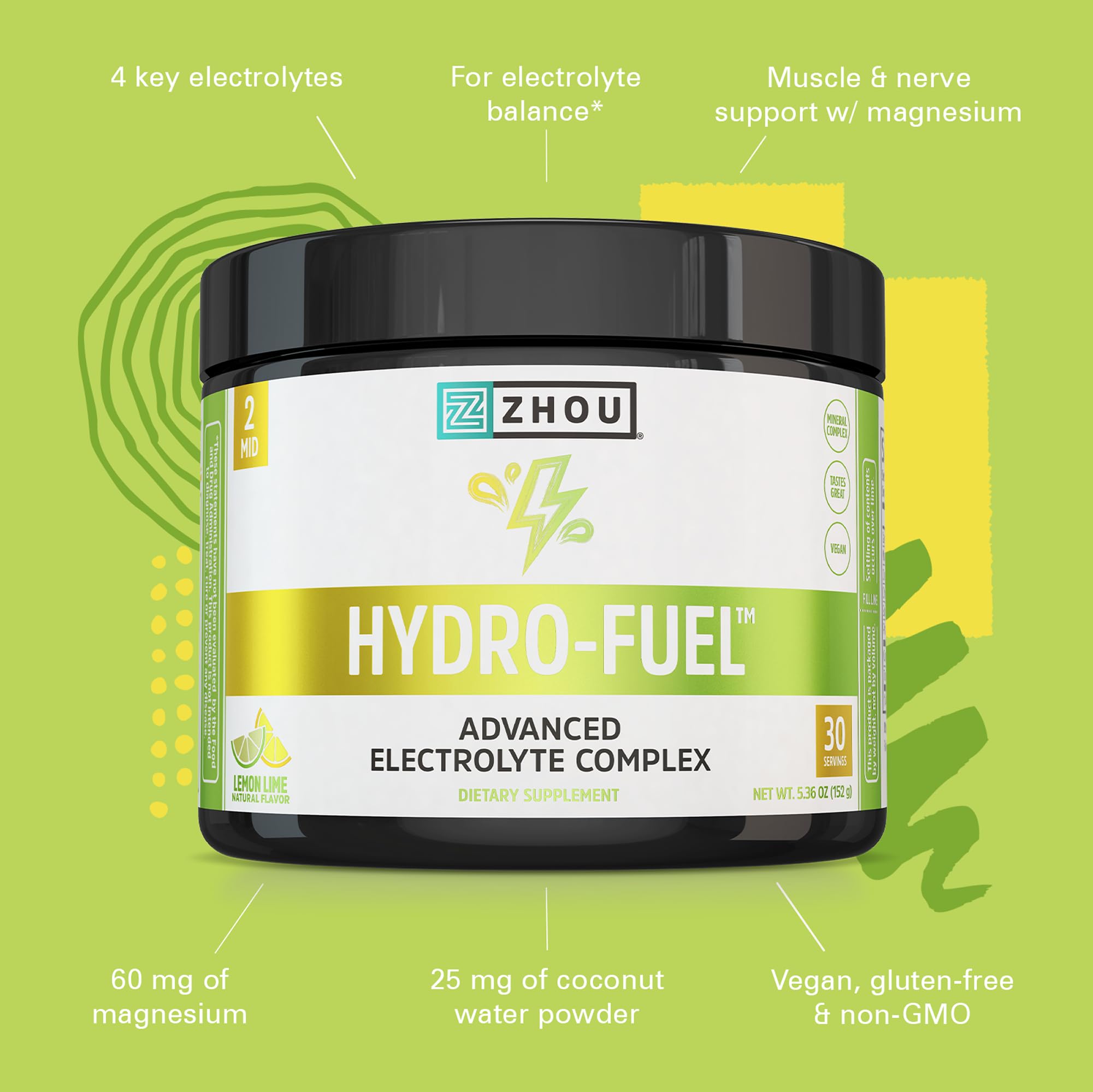 ZHOU Hydro-Fuel: etiqueta de sabor limón lima para experiencia agradable.