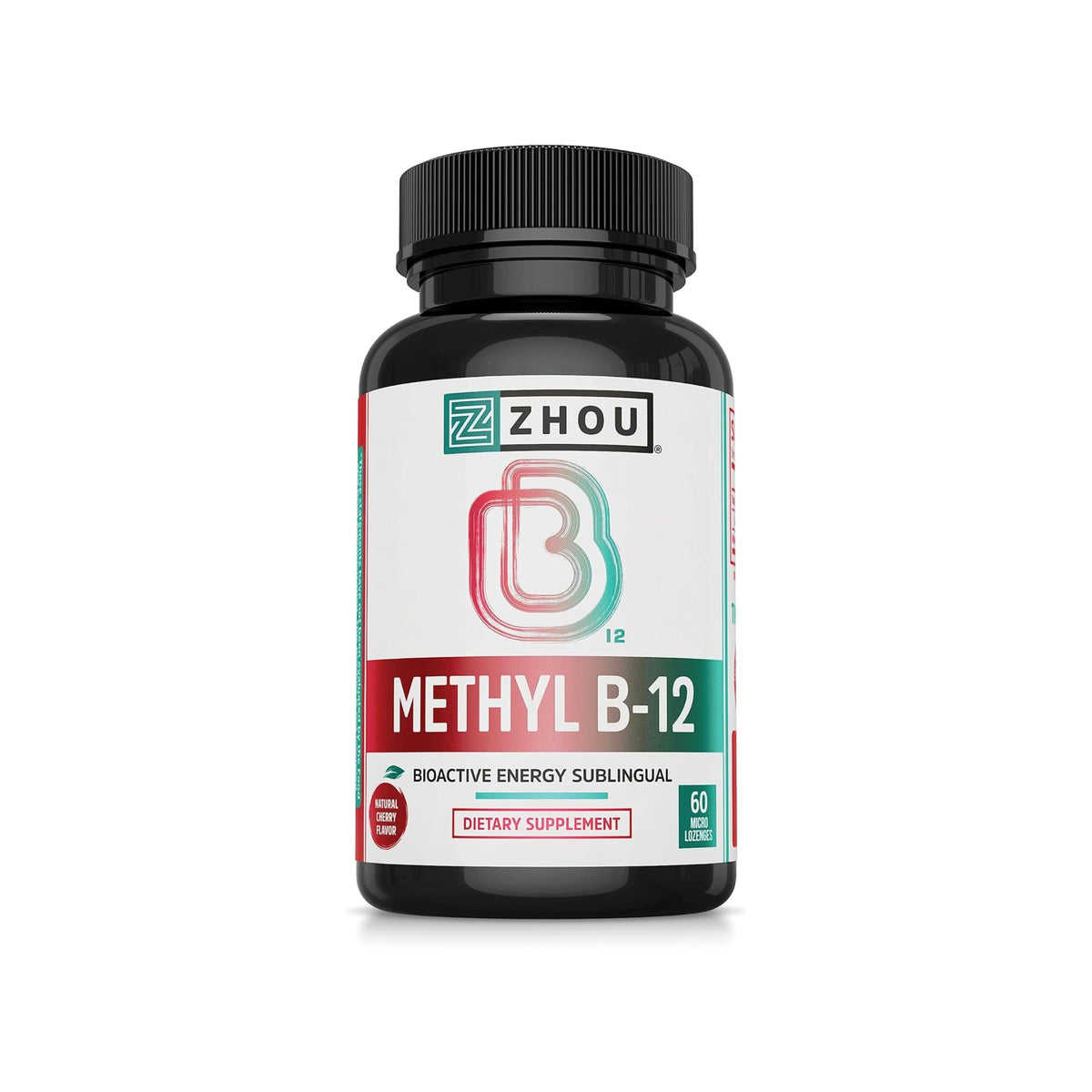 Zhou Methyl B12, botella sabor cereza, apoyo a energía celular