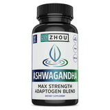 Zhou Nutrition Ashwagandha envase con cápsulas para equilibrio diario