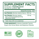 Zhou Saw Palmetto 500 mg, cápsulas, uso diario para confort en la micción.