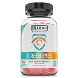 Gomitas Zhou Screen Eyes en frasco frontal, sabor mango para uso diario.