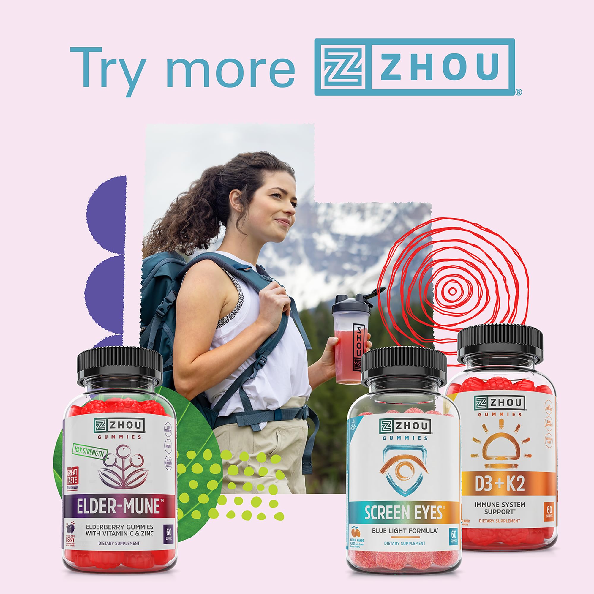 Uso diario con dos gomitas de Zhou Screen Eyes para concentración sostenida.
