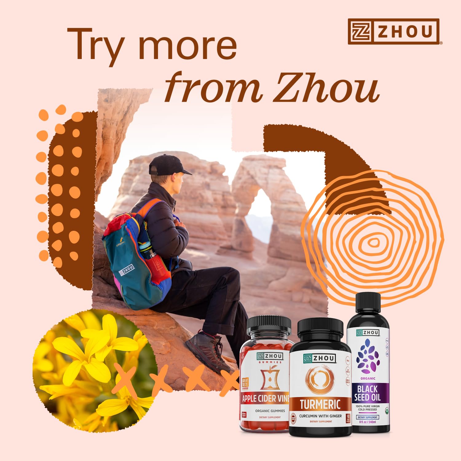 Zhou Vida activa y movilidad diaria con cápsulas nutritivas.