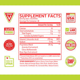 Etiqueta de Zhou Vitamin C+ Gummies destaca antioxidantes y bioflavonoides.