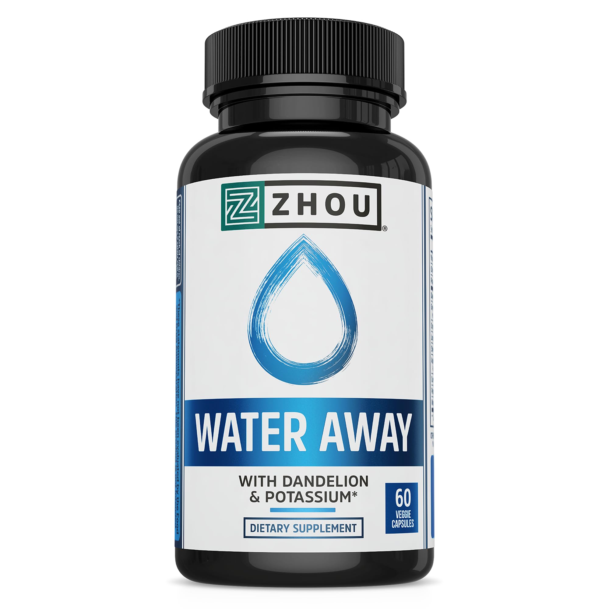 ZHOU Water Away cápsulas vegetales en frasco práctico para bienestar diario
