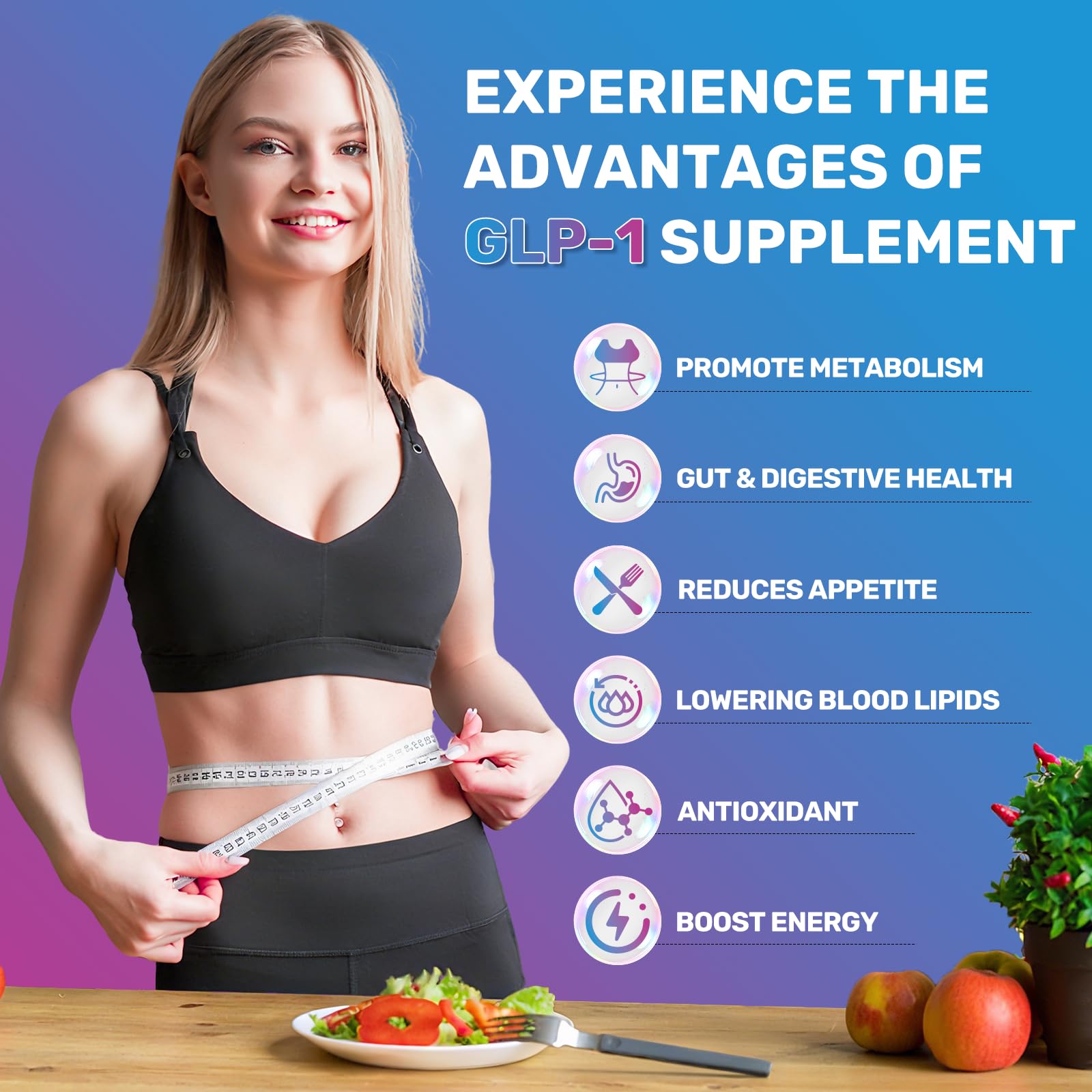 ZHPHK GLP-1 con probiótico, mejora la salud intestinal y la digestión.
